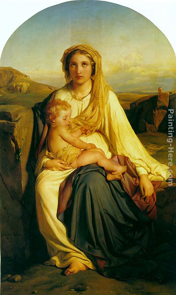 Virgin and Child painting - Paul Delaroche Virgin and Child art painting